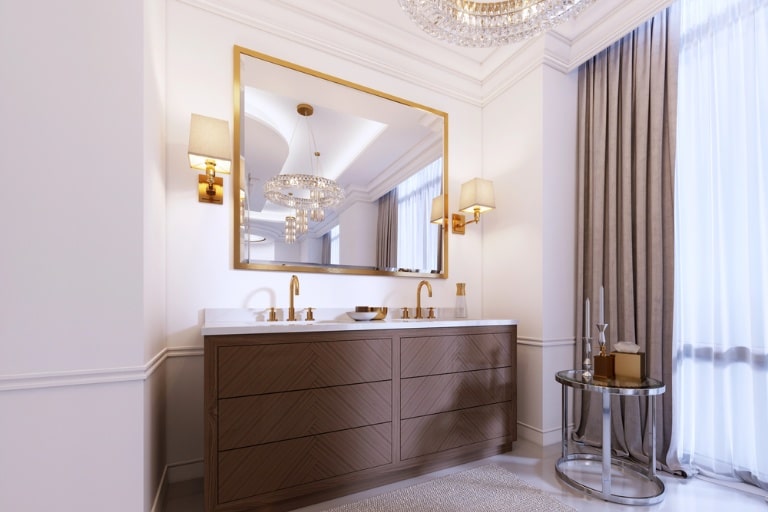 what you need to keep in mind when mounting sconces beside tall mirrors