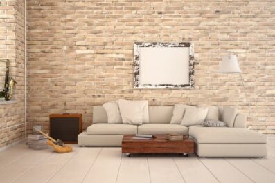 transform your living room with brick accent walls