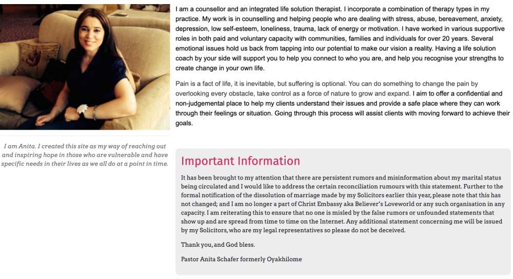 Anita Oyakhilome's personal blog